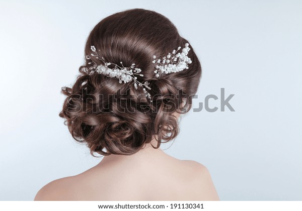 Beauty Wedding Hairstyle Bride Brunette Girl Stock Photo Edit Now