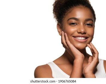Beauty woman black skin face smile healthy skin female model - Shutterstock ID 1906765084