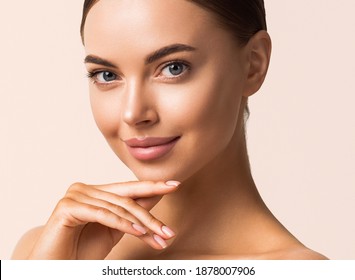 Beauty woman face healthy clean fresh skin spa concept young girl model face - Shutterstock ID 1878007906
