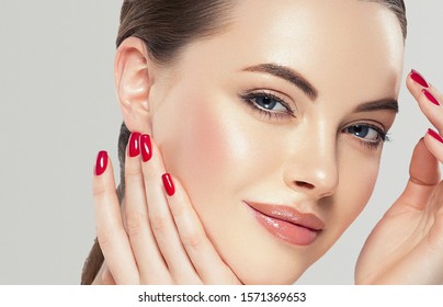 Beauty Woman Face Healthy Skin Natural Makeup Young Model