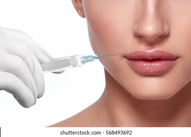 Beauty Woman face plastic surgery close up portrait. Female Girl model. - Shutterstock ID 568493692