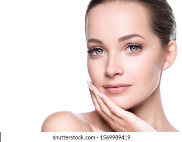 Beauty woman face skin care concept natural makeup