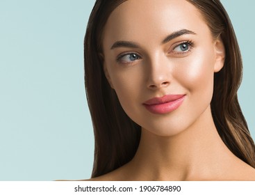 Beauty woman healthy skin fresh clean beautiful female model face