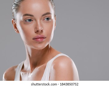 Beauty woman natural clean healthy skin - Shutterstock ID 1843850752