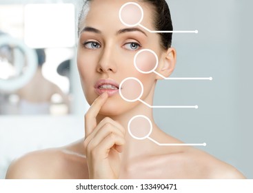 Beauty Woman On The Bathroom Background