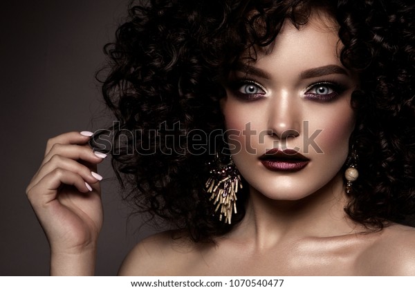 Beauty Young Woman Curly Small Long Stock Photo Edit Now 1070540477