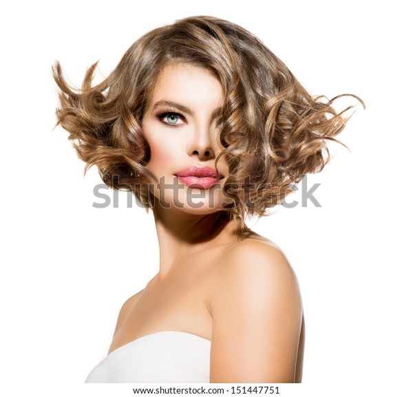 Beauty Young Woman Portrait Over White Stock Photo Edit Now