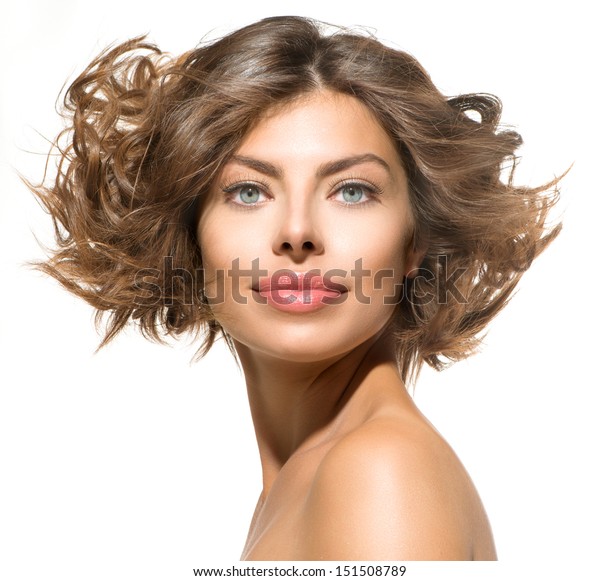 Beauty Young Woman Portrait Over White Stock Photo Edit Now