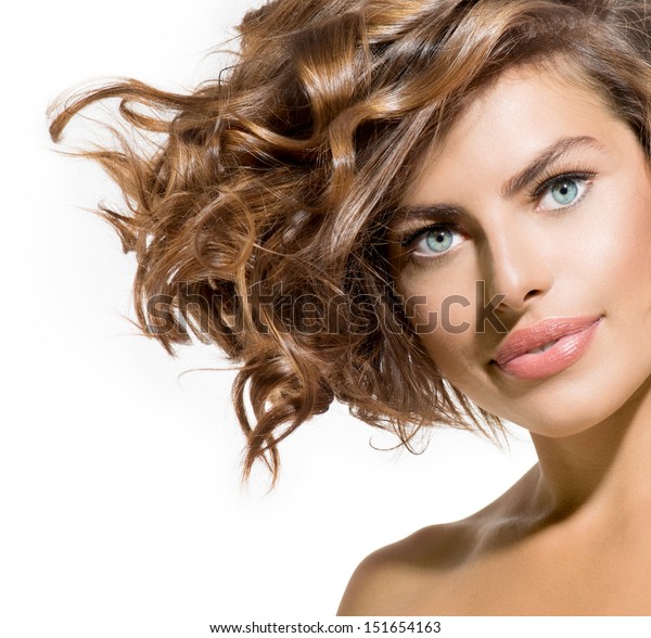 Beauty Young Woman Portrait Over White Stock Photo Edit Now