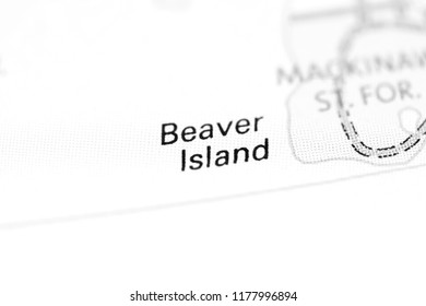 Beaver Island. Michigan. USA On A Map