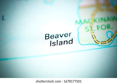 Beaver Island. Michigan. USA On A Map