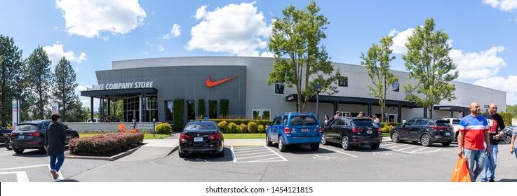 Beaverton, Oregon - June 29, 2019 : Facade of Nike company store