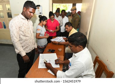 Beawar, India - November 16, 2019: Voters Before Cast Their Vote At A Polling Station During The Municipal Elections (Civic Body Polls) In Beawar, Rajasthan, India. Photo/Sumit Saraswat