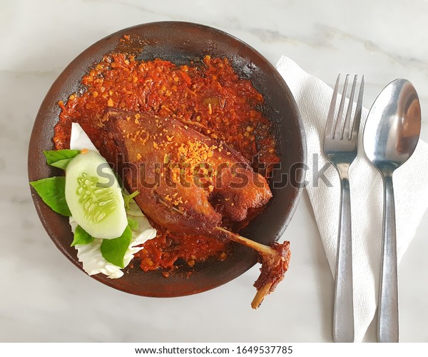 Bebek Goreng Penyet Popular Indonesian Dish Stock Photo Edit Now