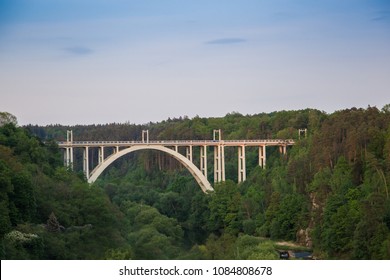 Bechyne Bridge Duha over Luznice river. Czech Republic. - Shutterstock ID 1084808678