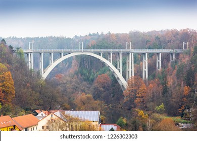 Bechyne Bridge Duha over Luznice River - Shutterstock ID 1226302303