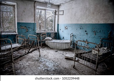 Bed In Abandoned Hospital