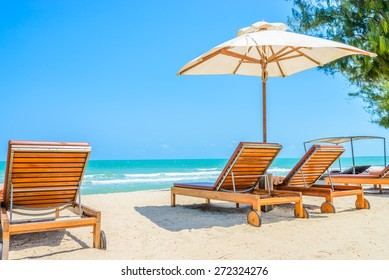 Bed Beach On Tropical Beach