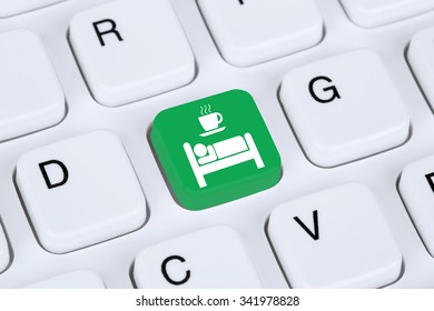 Bed And Breakfast Room Online Internet Booking On Computer