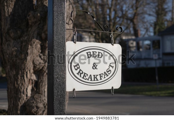 Bed Breakfast Sign Tourist Town Selective Stock Photo 1949883781 ...