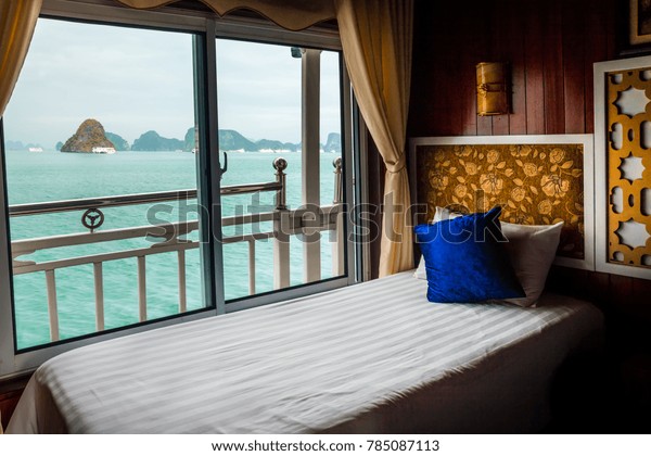 Bed Cruise Ship Cabin Halong Bay Stock Photo Edit Now 785087113