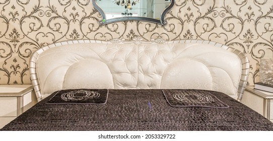 Bed Frame And Bedroom Furniture With An Upholstered Headboard