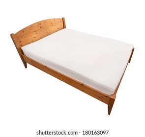 Bed Isolated With Wood Frame