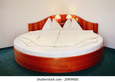 bed with lamps