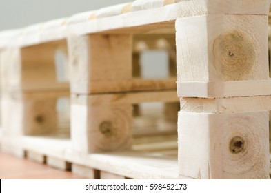 Bed Made From Raw Wood Pallets