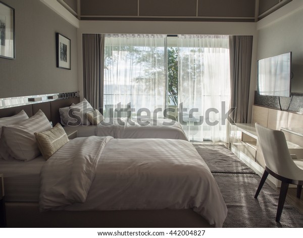 Bed Room Morning Light Sea Lighten Stock Photo Edit Now