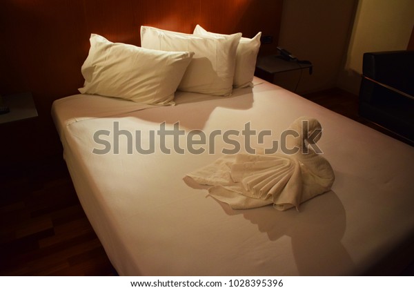 Bed Room White Sheets Romantic Light Stock Photo Edit Now