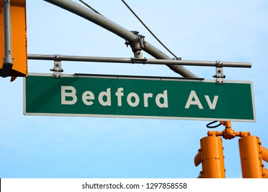 Bedford Avenue Sign In Williamsburg, Brooklyn