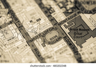 Bedford Square. London, UK Map.