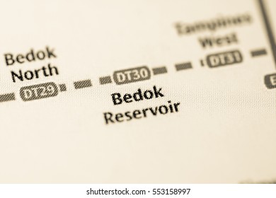 Bedok Reservoir Station. Singapore Metro Map.