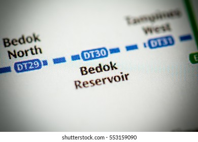 Bedok Reservoir Station. Singapore Metro map.