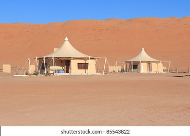 Bedouin Tents In The Desert Of Oman