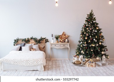 Christmas Tree In Bedroom Images Stock Photos Vectors