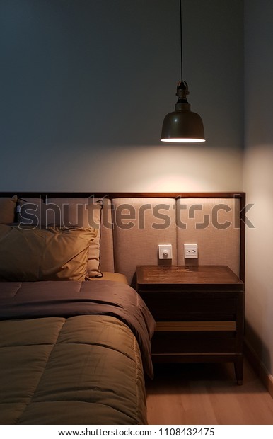 Bedroom Corner Cabinet Hang Lamp Stock Photo Edit Now