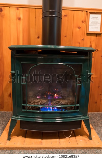 Bedroom Heating Propane Fireplace Made Look Stock Photo Edit Now