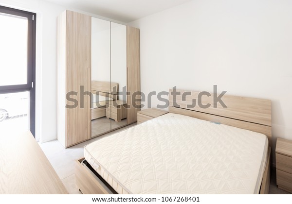 Bedroom Large Wardrobe Mirror Nobody Inside Stock Photo Edit Now