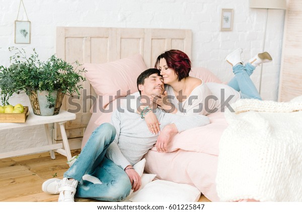 Bedroom Loving Couple Jeans On Big Stock Photo Edit Now