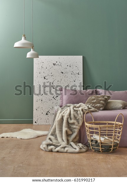 Bedroom New Interior Style Frame Behind Royalty Free Stock