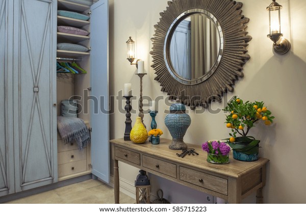 Bedroom Style Provence Blue Wooden Wardrobe Stock Photo Edit Now