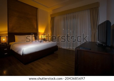 Bedroom vacation. Interior concept background