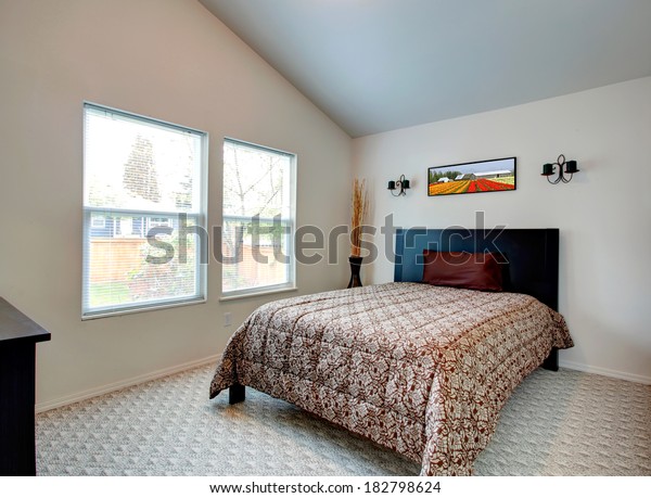 Bedroom Vaulted Ceiling Carpet Floor View Stock Photo Edit