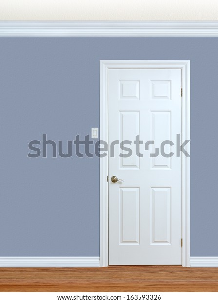 Bedroom Wall Door Baseboard Crown Molding Stock Photo Edit