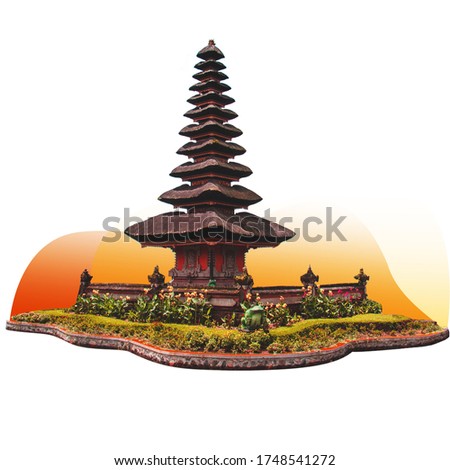 Bedugul temple with warm background
