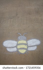 Bee Drawn With Sidewalk Chalk