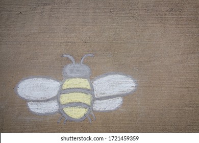 Bee Drawn With Sidewalk Chalk