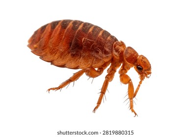 Bee Louse Tiny Wingless Reddish Brown Parasitic I Isolated On White Background